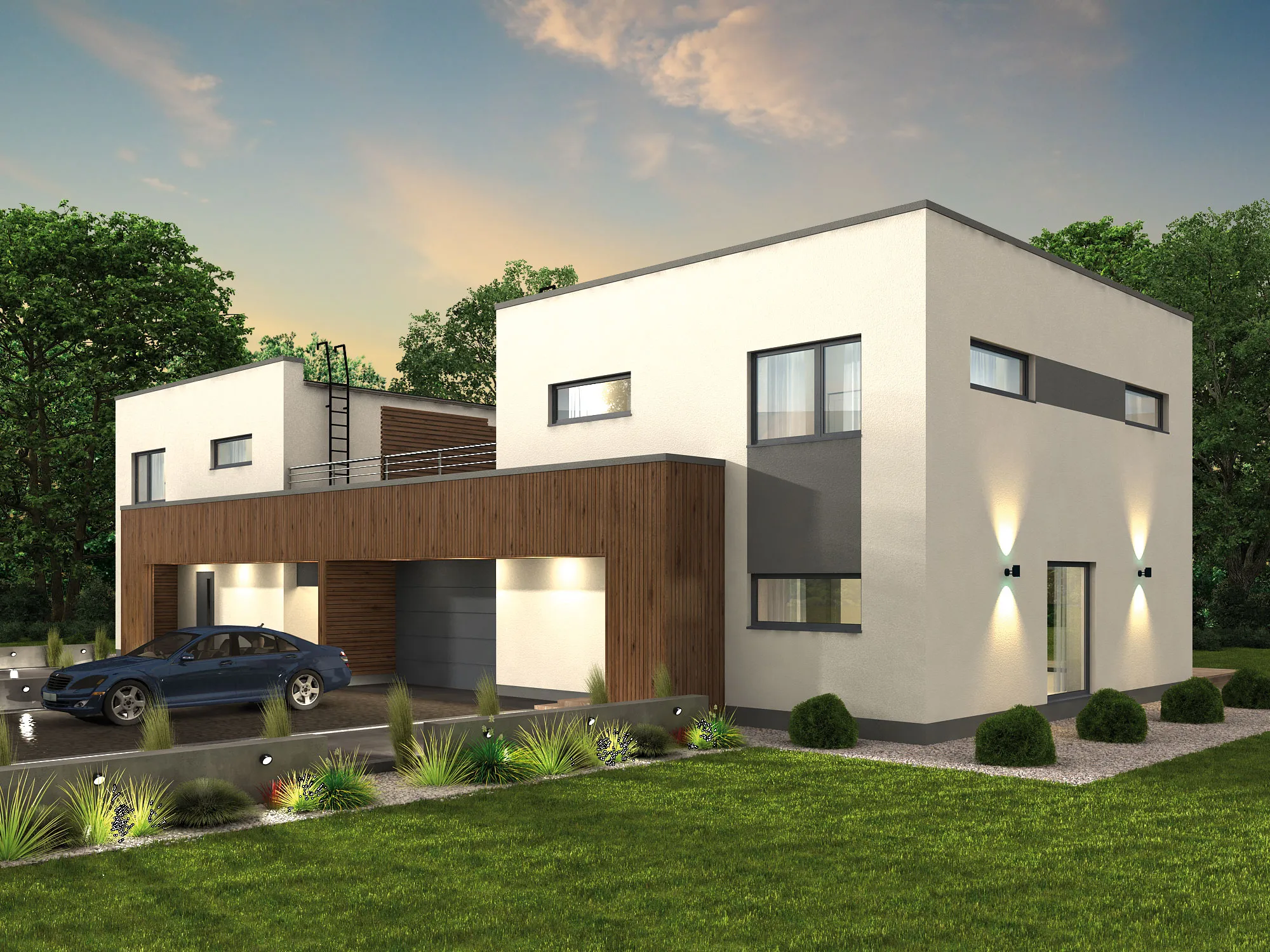 Kahekorruselise paariselamu projekt Harjumaal 3D visualiseering